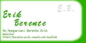 erik berente business card